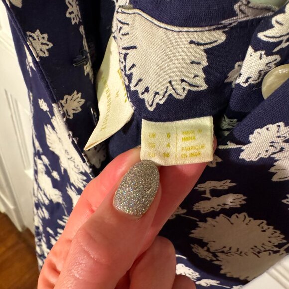 Maeve Anthropologie Blue and White Floral Tate Midi Sundress - Picture 5 of 9